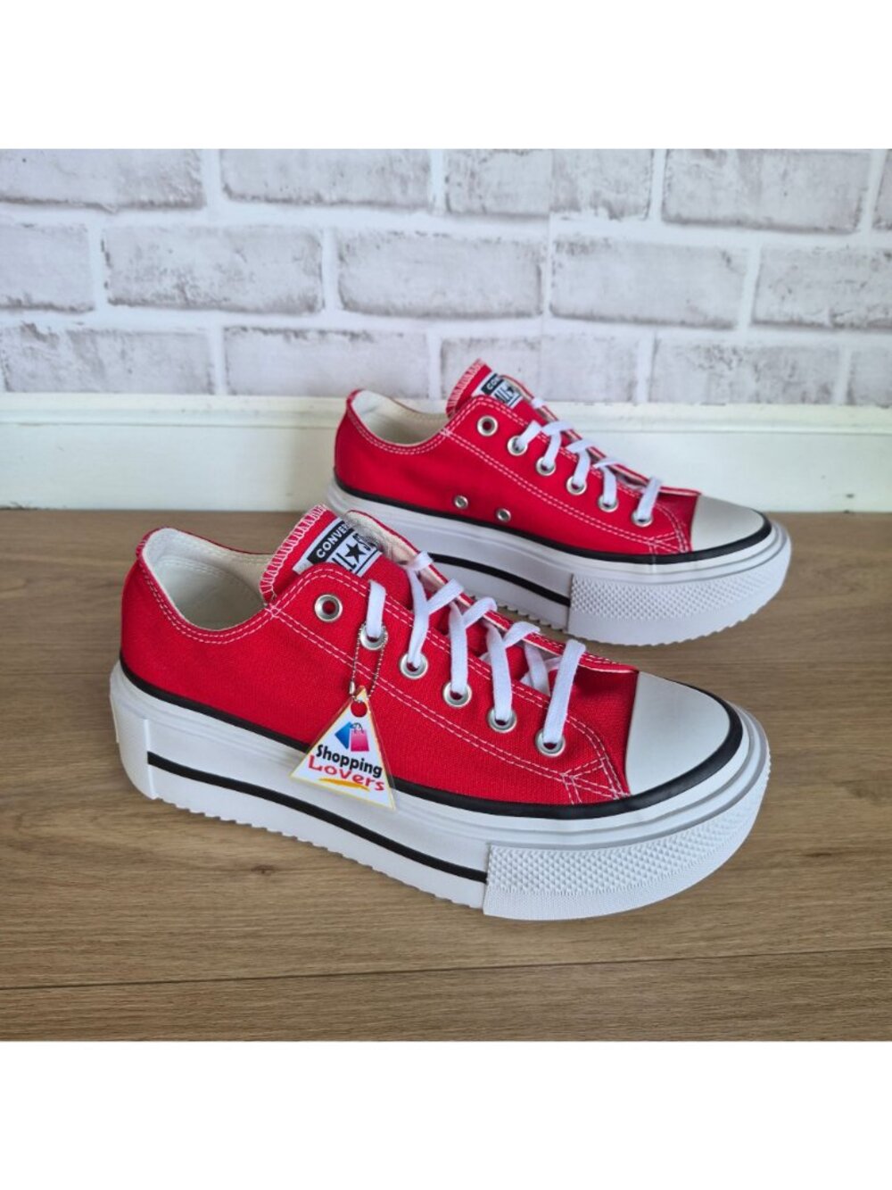 ⭐Converse Lift Double Stack Platform Low Sz 7 Men's shoes Sneakers Red A16515C⭐ - Picture 2 of 8